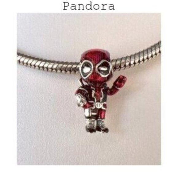 2024 New Marvel Deadpool Charm Red Dead Man Charm Fit Pandora Bracelet - Picture 5 of 5